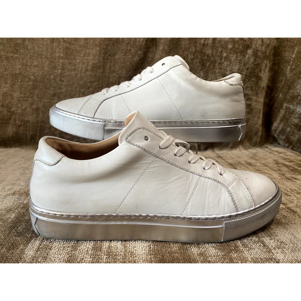 GREATS Royale White Silver Women's Sneakers US 9.5, Leather, Made in Italy